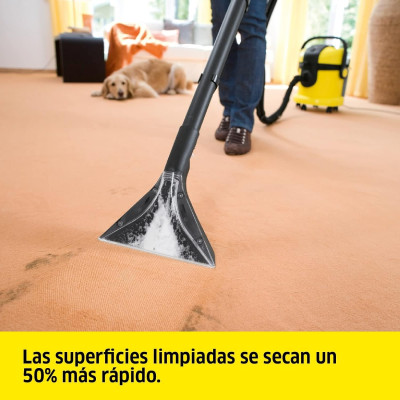 Kärcher Lava-aspiradora SE 4001 Plus, para limpieza de superficies duras, textiles y tapicerías. Con boquillas para alfombras,