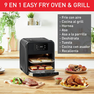 Moulinex Easy Fry & Grill 4.2L EZ5058 Freidora de Aire Sin Aceite 2 en 1 para Freír o a la Parrilla, Pantalla Digital Táctil, 8