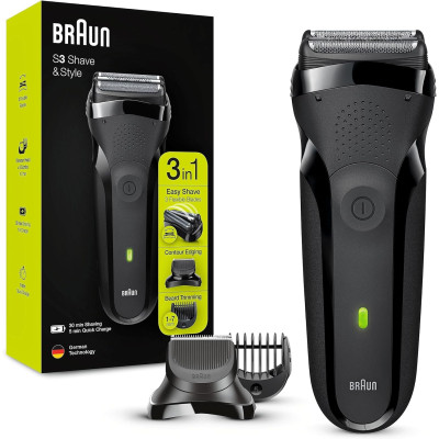 Braun Series 3 Shave&Style 300BT Afeitadora Eléctrica 3 En 1, Maquinilla Para Hombre & Series 3 21B Cabezal de Recambio Negro