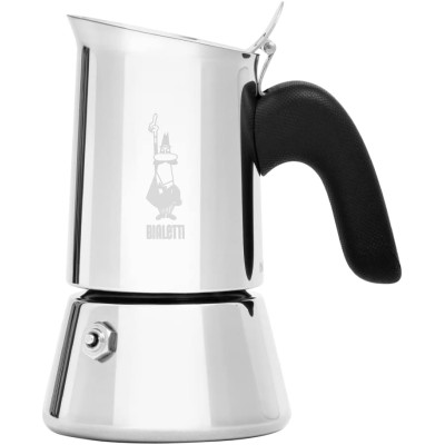 Bialetti - Nueva Venus de Inducción, Cafetera Italiana para Espressos de Acero inoxidable, adecuado para todo tipo de Placas, 10