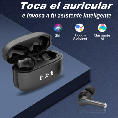 Jiubei Auriculares Inalambricos M48 Bluetooth 5.3 IPx6 con reduccion de Ruido ANC+ ENC y Estuche de Carga para iOS/Android/PC