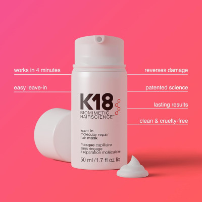 K18 Mascarilla de pelo, Plateado, 50 ml (Paquete de 1)