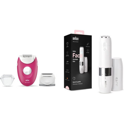 Braun Silk-épil 3 Depiladora Mujer 2 en 1 para Principiantes con Cabezal de Rasurado y Recorte, Sistema de 20 Pinzas + Face