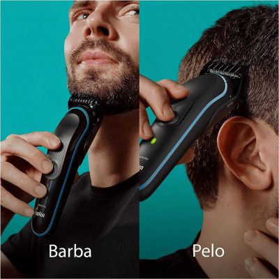 Braun Recortadora de Barba Series 5 Máquina Cortar Pelo, Cortapelos Hombre todo en uno MGK5445 + King C. Gillette Gel para Barba