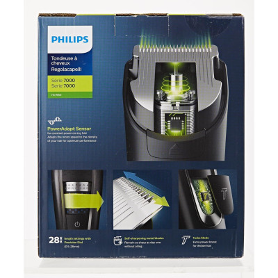 PHILIPS HC7650 / 15 - Afeitadora / recortadora de cabello y barba Serie 7000 con bolsa de viaje y kit de peluquero