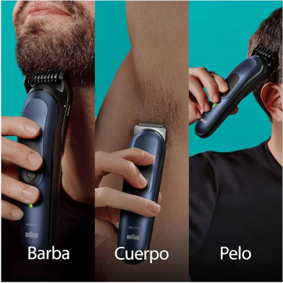 Braun Recortadora de Barba Series 7 Máquina Cortar Pelo, Máquina de afeitar, Cortapelos Hombre Kit 10 en 1 Para Barba, Pelos,