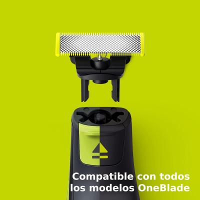 Philips OneBlade, Cuchillas de Repuesto Originales Para Recortador Barba y Maquina afeitar Hombre, Compatible con todos los Pack