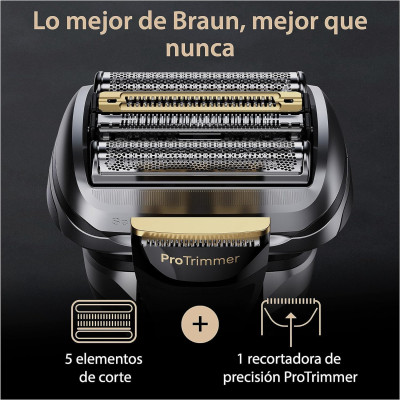 Braun Series 9 Pro Afeitadora Eléctrica Hombre,Máquina de Afeitar Barba con Recortadora ProLift y Cabezal 4en1,Centro de