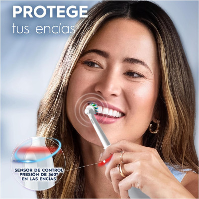 Oral-B Pro 3 3900N Cepillos de Dientes Eléctricos (Pack de 2) con Mango Recargable y 2 Cabezales de Recambio, Diseñado por