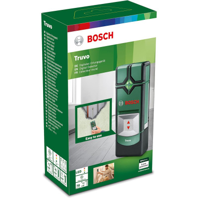 Bosch Home and Garden detector Truvo (manejo sencillo con un botón, escáner de pared para detectar cables bajo tensión y